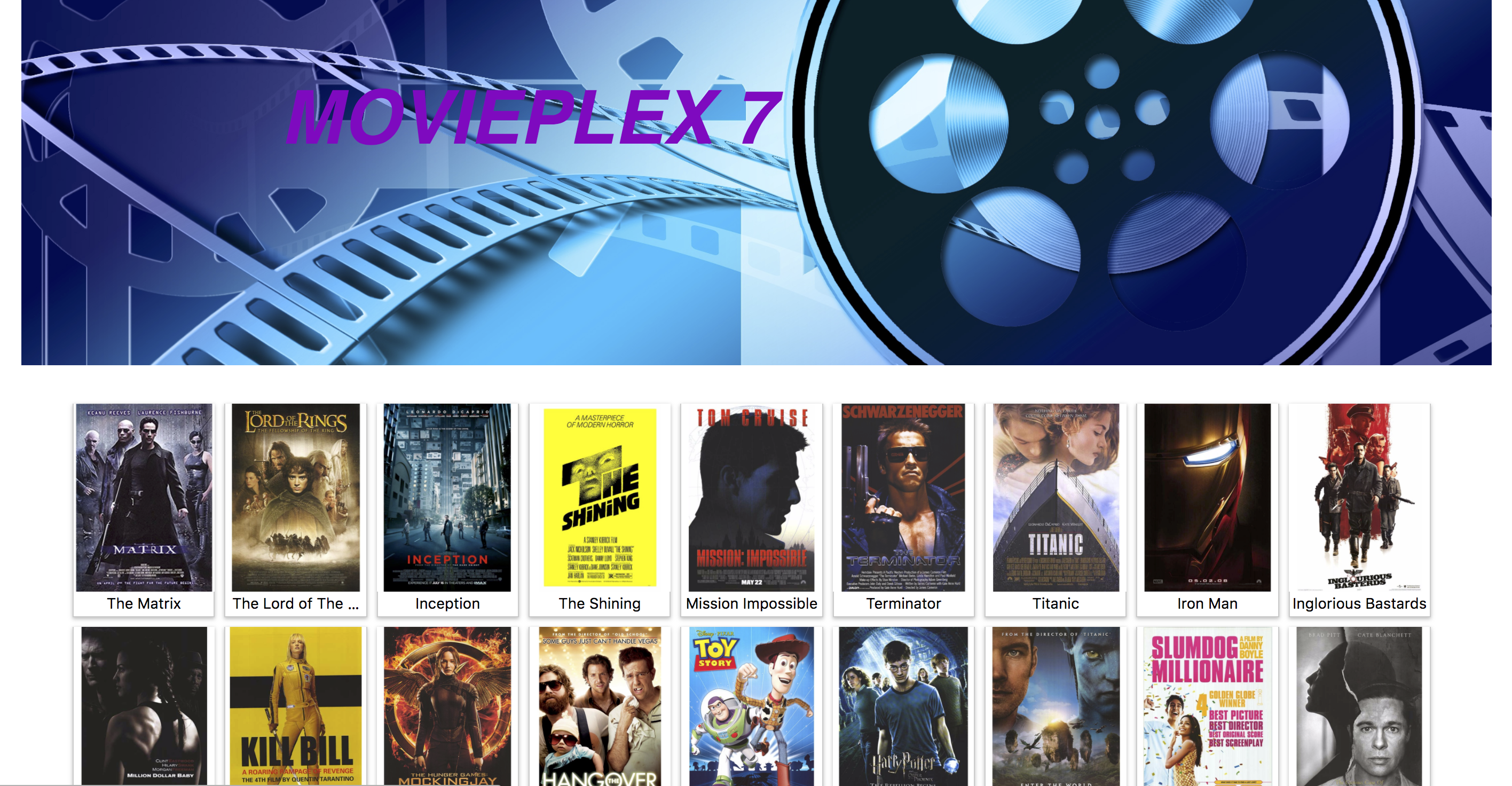 Movieplex7 React Front-end